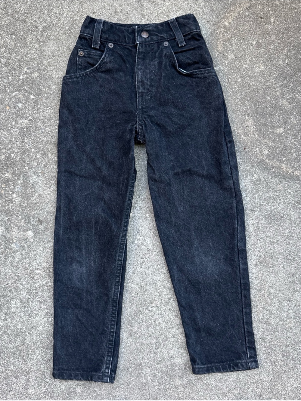 Vintage Youth Orange Tab 550 Jeans Denim Kids Size 6 Slim Black 90s Little Levis